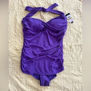 Jantzen Vibrant Purple Swimsuit Halter or Strapless Size 14 NWT